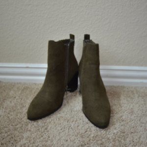 Martini Olive Ankle Boots - Size 6 1/2 or 7